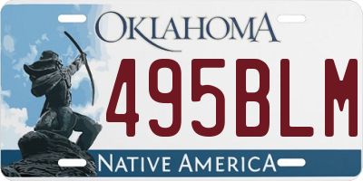 OK license plate 495BLM