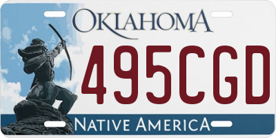 OK license plate 495CGD