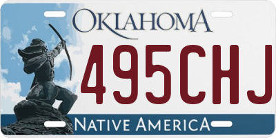 OK license plate 495CHJ