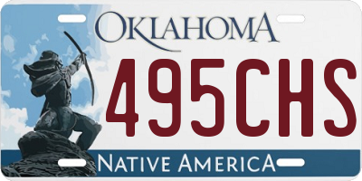 OK license plate 495CHS
