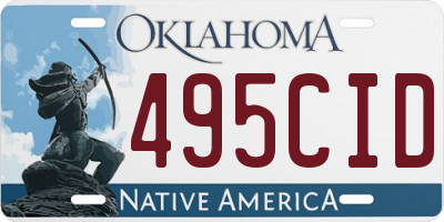 OK license plate 495CID