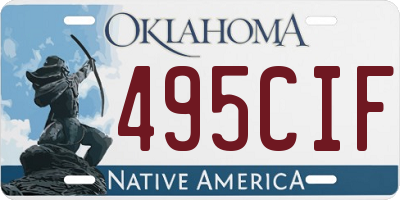 OK license plate 495CIF