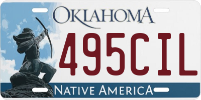OK license plate 495CIL