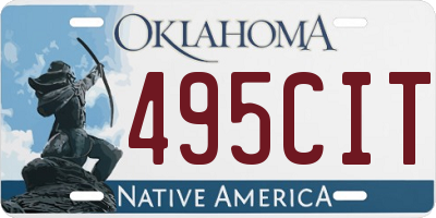 OK license plate 495CIT