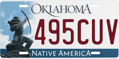 OK license plate 495CUV