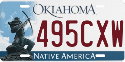 OK license plate 495CXW