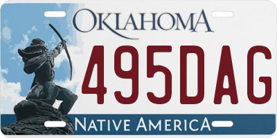 OK license plate 495DAG