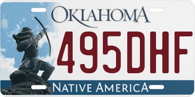 OK license plate 495DHF