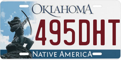 OK license plate 495DHT
