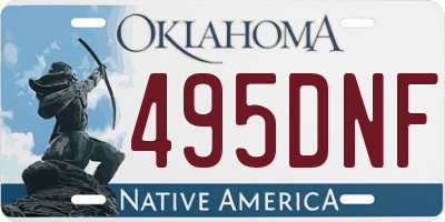 OK license plate 495DNF