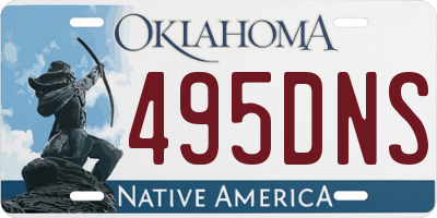 OK license plate 495DNS