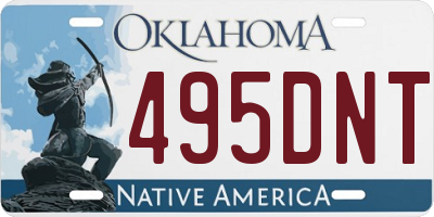 OK license plate 495DNT