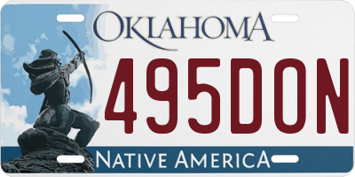 OK license plate 495DON