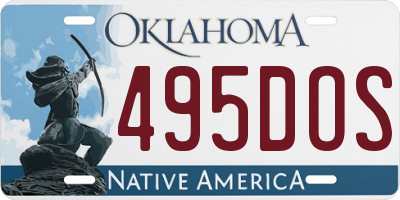 OK license plate 495DOS