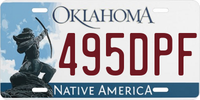 OK license plate 495DPF