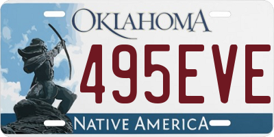 OK license plate 495EVE