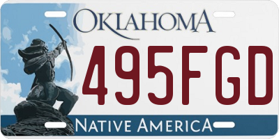 OK license plate 495FGD