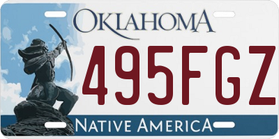 OK license plate 495FGZ