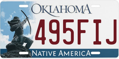 OK license plate 495FIJ