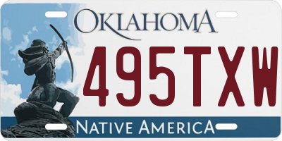 OK license plate 495TXW