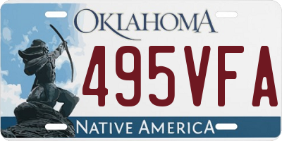 OK license plate 495VFA