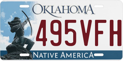 OK license plate 495VFH