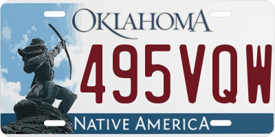 OK license plate 495VQW