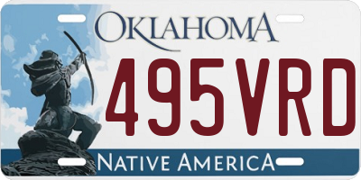 OK license plate 495VRD