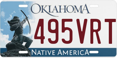 OK license plate 495VRT