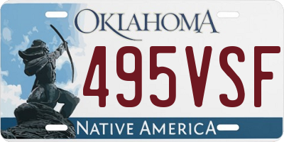 OK license plate 495VSF