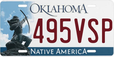 OK license plate 495VSP