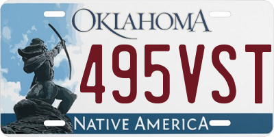 OK license plate 495VST