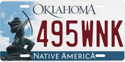 OK license plate 495WNK