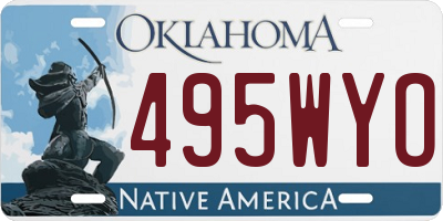 OK license plate 495WYO