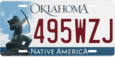 OK license plate 495WZJ