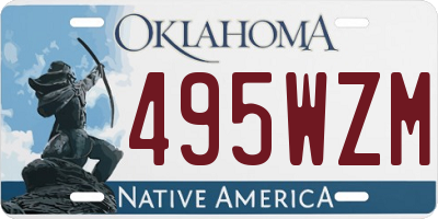 OK license plate 495WZM