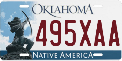 OK license plate 495XAA