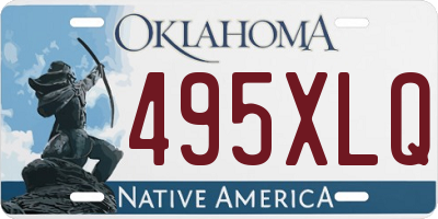 OK license plate 495XLQ