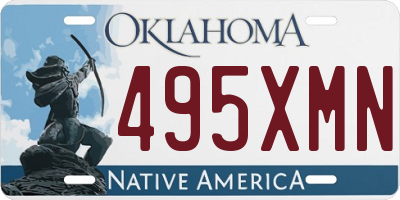 OK license plate 495XMN