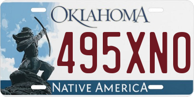 OK license plate 495XNO