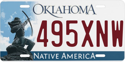 OK license plate 495XNW