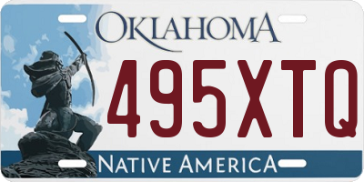 OK license plate 495XTQ
