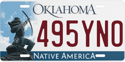 OK license plate 495YNO