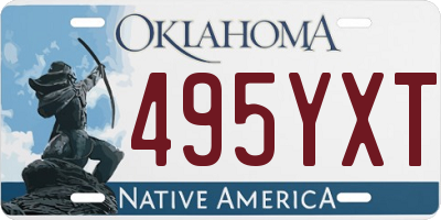 OK license plate 495YXT