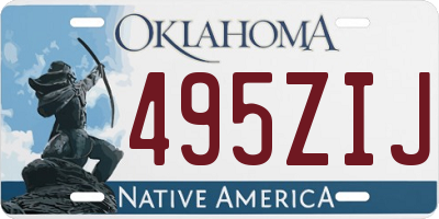 OK license plate 495ZIJ