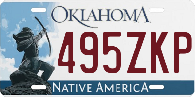 OK license plate 495ZKP