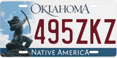 OK license plate 495ZKZ