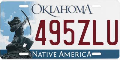 OK license plate 495ZLU