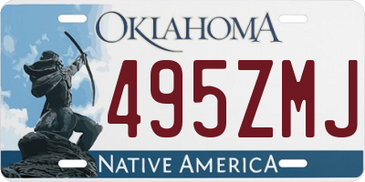 OK license plate 495ZMJ