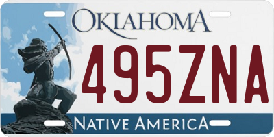 OK license plate 495ZNA